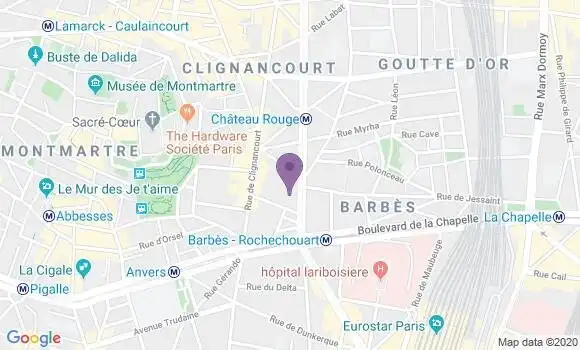 Localisation Société Générale Agence de Paris Rochechouart