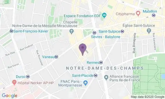 Localisation Société Générale Agence de Paris Saint Placide