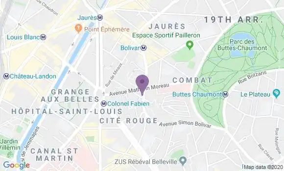 Localisation Société Générale Agence de Paris Simon Bolivar