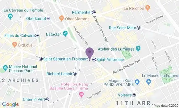 Localisation Société Générale Agence de Paris Saint Ambroise