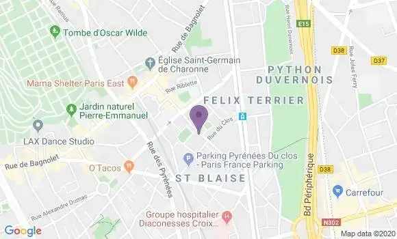 Localisation Société Générale Agence de Paris Saint Blaise