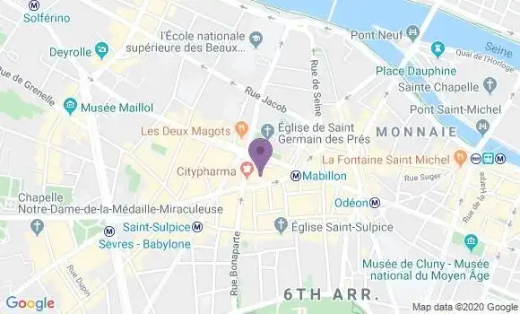 Localisation Société Générale Agence de Paris Saint Germain des Près
