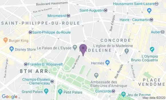 Localisation Société Générale Agence de Paris Saint Honoré