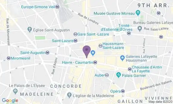 Localisation Société Générale Agence de Paris Saint Lazare