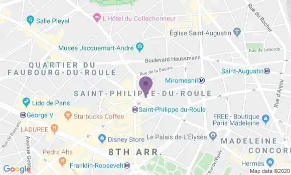 Localisation Société Générale Agence de Paris Saint Philippe du Roule