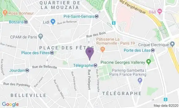 Localisation Société Générale Agence de Paris Télégraphe