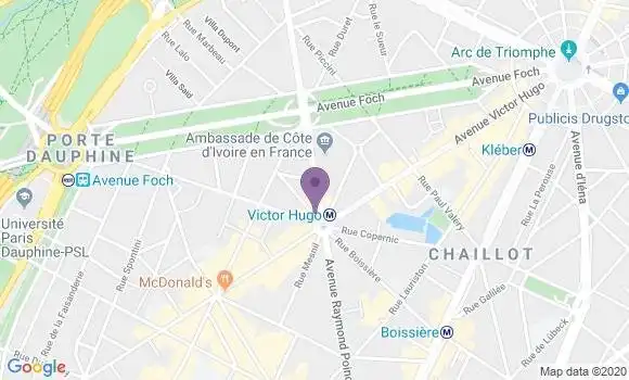 Localisation Société Générale Agence de Paris Victor Hugo