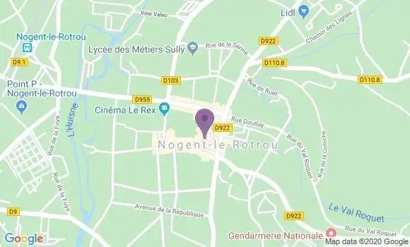 Localisation Société Générale Agence de Nogent le Rotrou