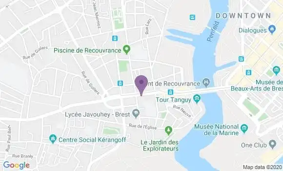 Localisation Société Générale Agence de Brest Recouvrance