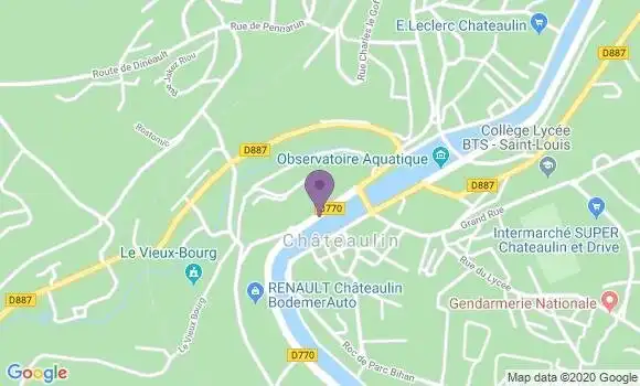 Localisation Société Générale Agence de Châteaulin