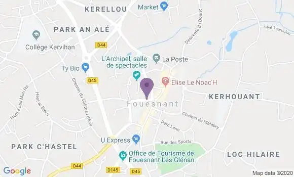 Localisation Société Générale Agence de Fouesnant