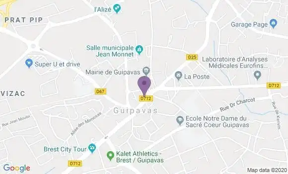 Localisation Société Générale Agence de Guipavas