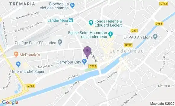 Localisation Société Générale Agence de Landerneau