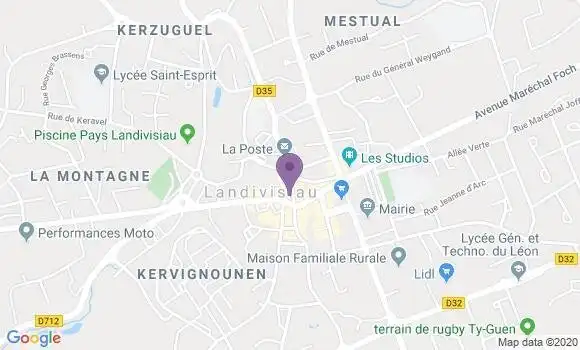 Localisation Société Générale Agence de Landivisiau