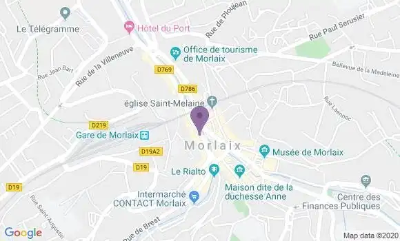 Localisation Société Générale Agence de Morlaix