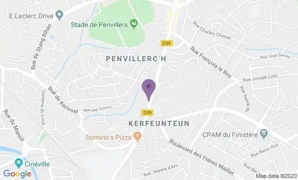 Localisation Société Générale Agence de Quimper Kerfeunteun