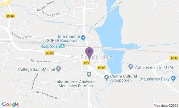 Localisation Société Générale Agence de Rosporden