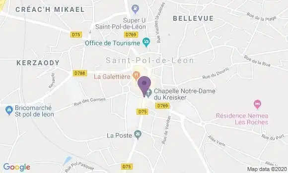Localisation Société Générale Agence de Saint Pol de Léon