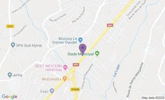 Localisation Société Générale Agence de Gap Jaurès