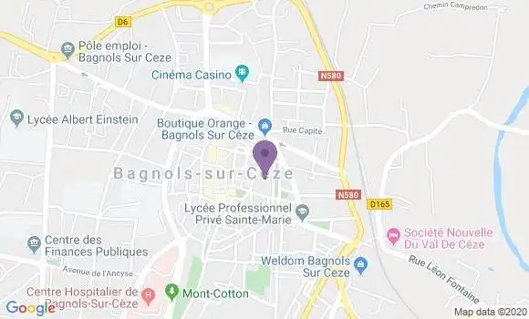 Localisation Société Générale Agence de Bagnols sur Cèze