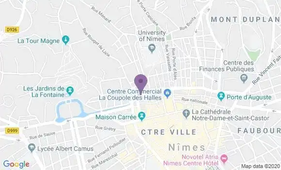 Localisation Société Générale Agence de Nîmes Bouquerie