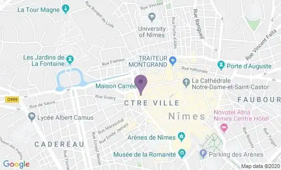 Localisation Société Générale Agence de Nîmes Maison Carrée