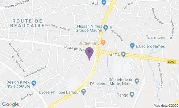 Localisation Société Générale Agence de Nîmes Mas Verdier