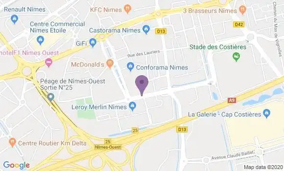 Localisation Société Générale Agence de Nîmes Ville Active