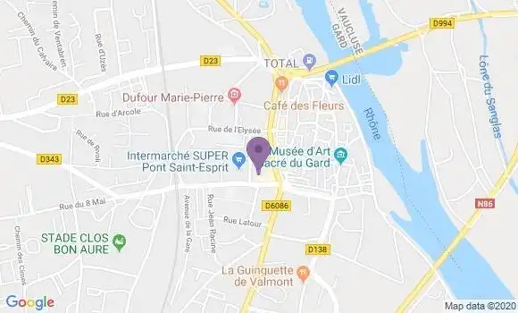 Localisation Société Générale Agence de Pont Saint Esprit