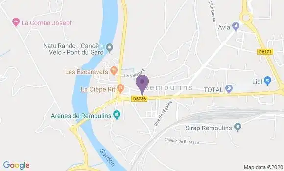 Localisation Société Générale Agence de Remoulins