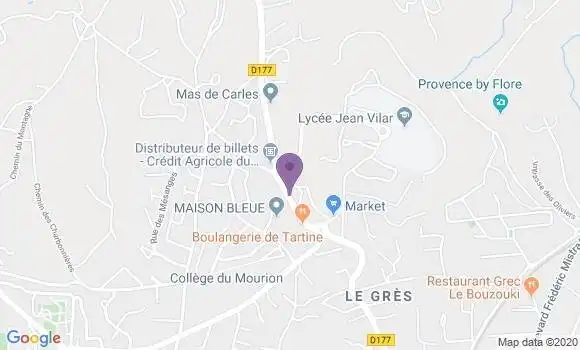 Localisation Société Générale Agence de Villeneuve lès Avignon