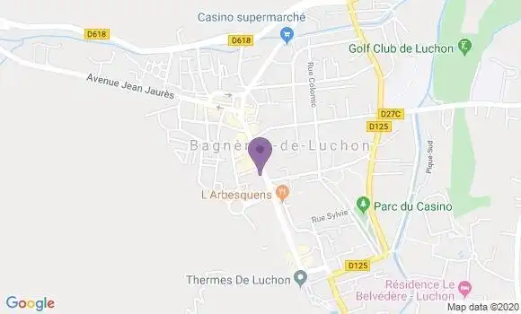 Localisation Société Générale Agence de Bagnères de Luchon