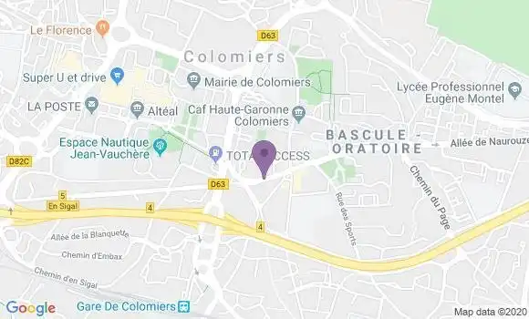 Localisation Société Générale Agence de Colomiers