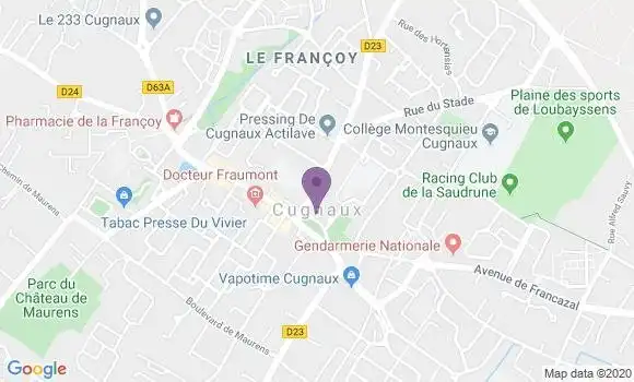 Localisation Société Générale Agence de Cugnaux