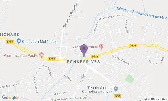 Localisation Société Générale Agence de Quint Fonsegrives