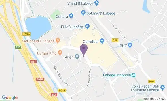 Localisation Société Générale Agence de Labège Toulouse