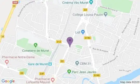 Localisation Société Générale Agence de Muret Douzans
