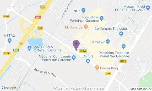 Localisation Société Générale Agence de Portet sur Garonne