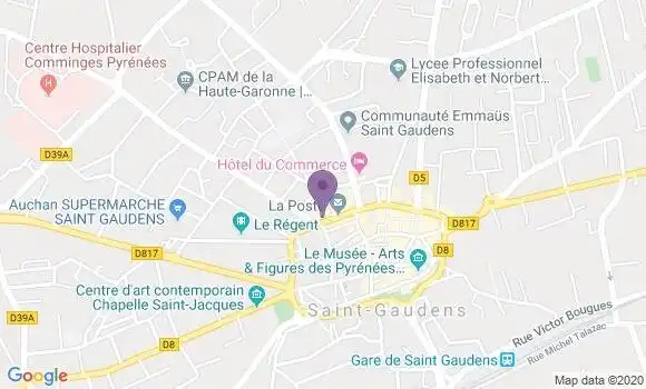 Localisation Société Générale Agence de Saint Gaudens