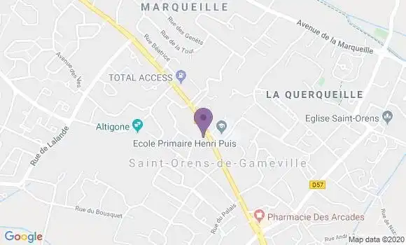 Localisation Société Générale Agence de Saint Orens de Gameville