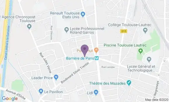 Localisation Société Générale Agence de Toulouse Barrière de Paris