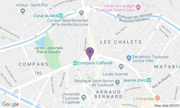 Localisation Société Générale Agence de Toulouse Bernard