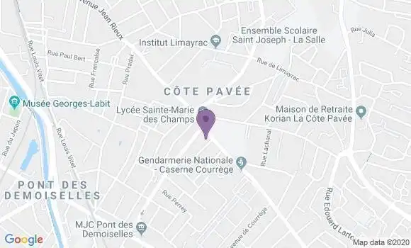 Localisation Société Générale Agence de Toulouse Côte Pavée