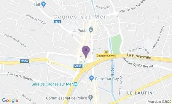 Localisation Société Générale Agence de Cagnes Sur Mer