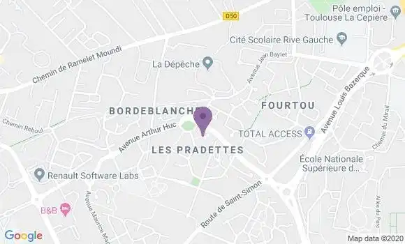 Localisation Société Générale Agence de Toulouse les Pradettes