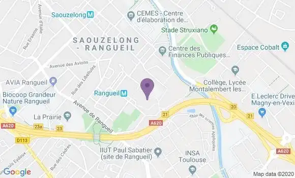 Localisation Société Générale Agence de Toulouse Rangueil