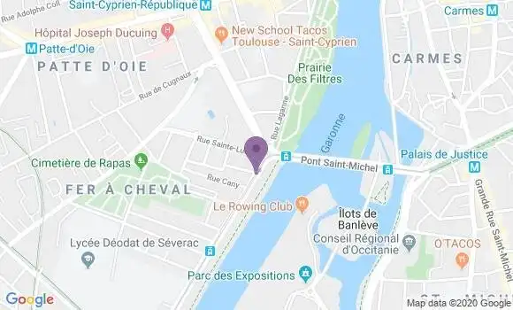 Localisation Société Générale Agence de Toulouse Saint Cyprien