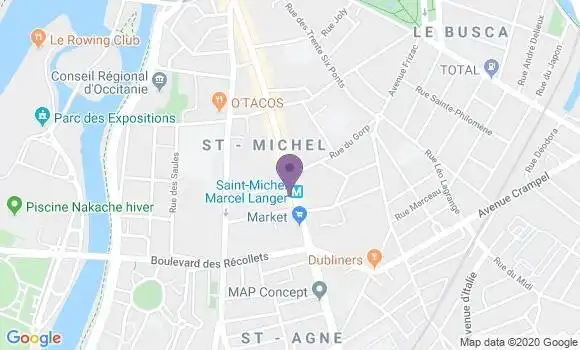 Localisation Société Générale Agence de Toulouse Saint Michel