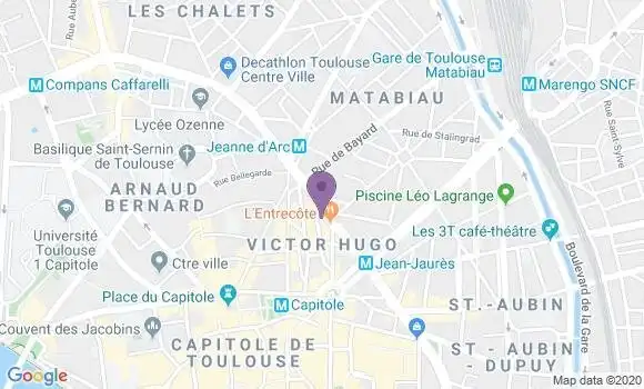 Localisation Société Générale Agence de Toulouse Victor Hugo
