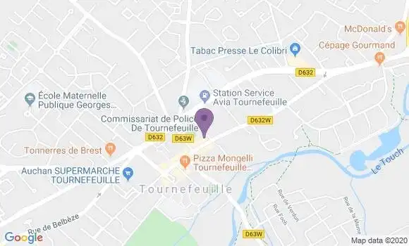 Localisation Société Générale Agence de Tournefeuille